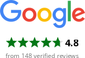 Google rating of 4.8 stars from 119 verified reviews, highlighting Seattle Canine Club's dog grooming and self-wash services.